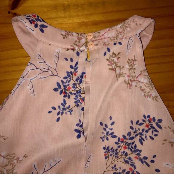 ☀️ En Focus Floral Sheer Layered High/Low Halter Dress Size 4 - Picture 10 of 10